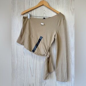 Banana Republic One-Shoulder Tie Front Top Size M NWT